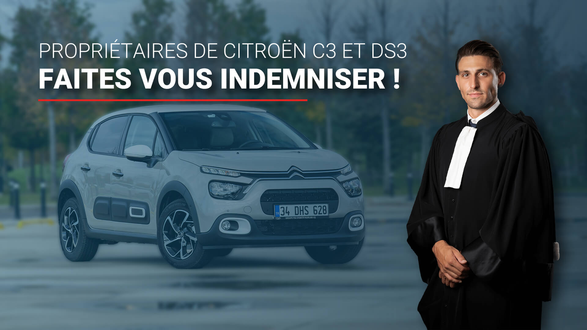 avocat se tenant debout devant une voiture